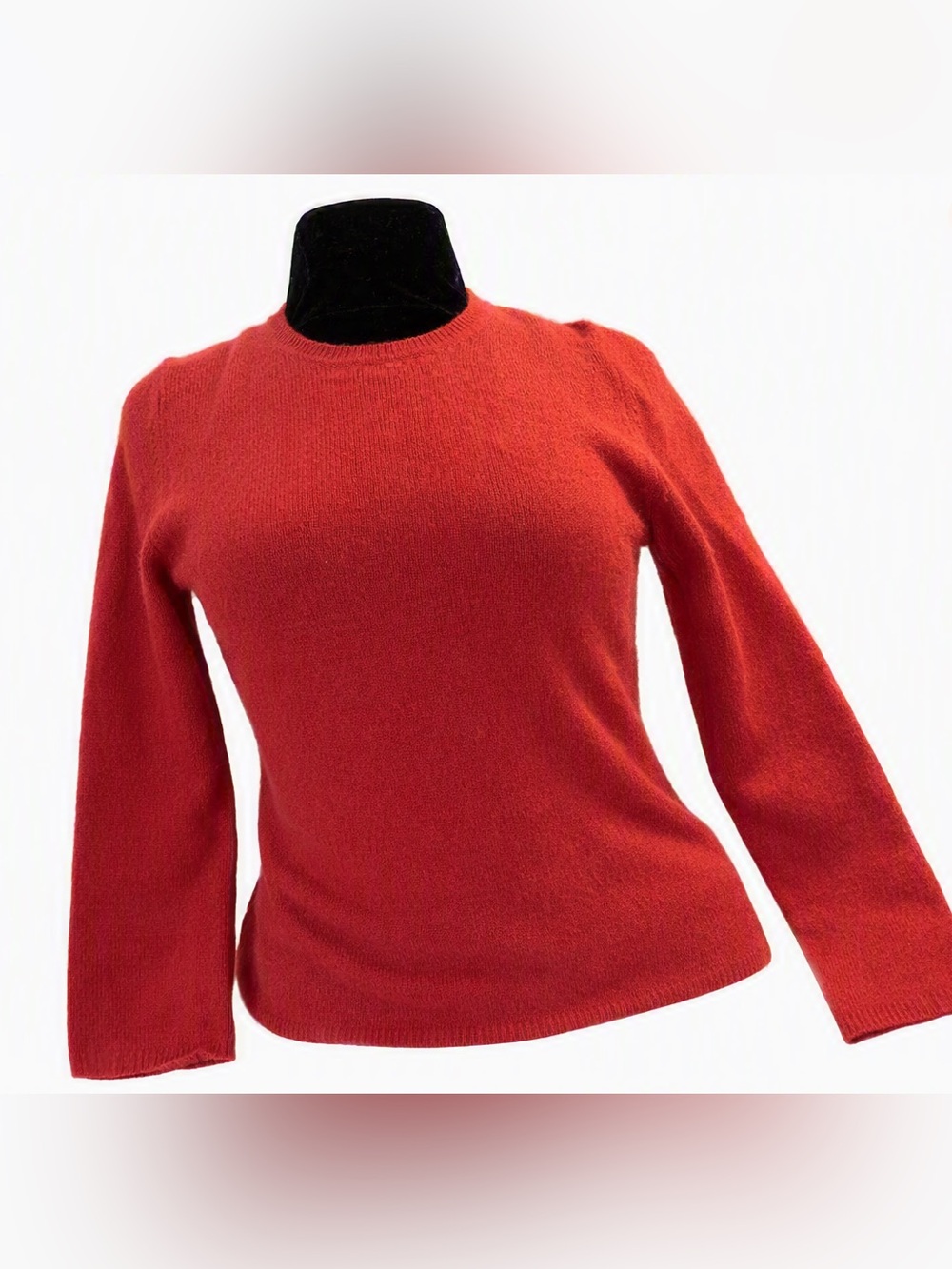 100% Cashmere Red Sweater – Soft, Classic Fit (M)